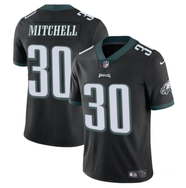 Men's Philadelphia Eagles #30 Quinyon Mitchell Black 2024 Draft Vapor Untouchable Limited Football Stitched Jersey